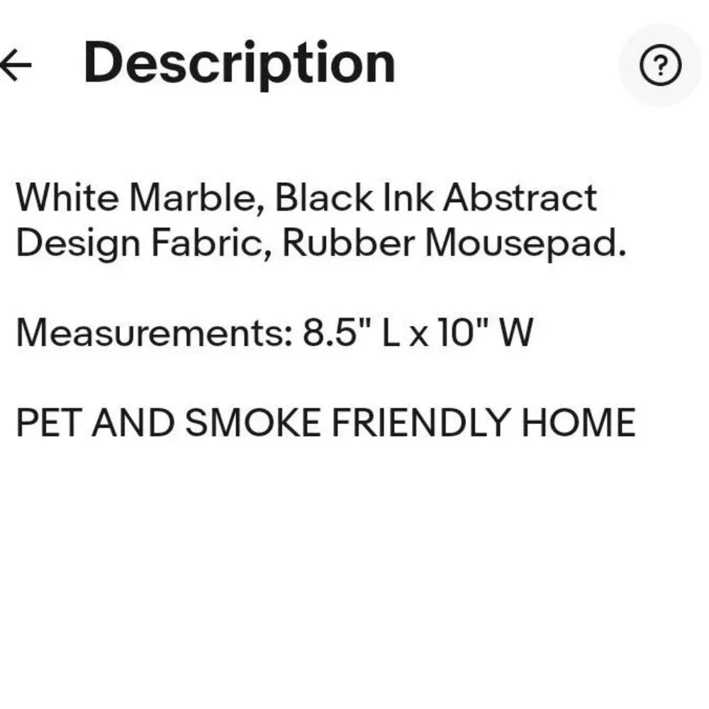 White Marble Nonslip Rubber Mousepad